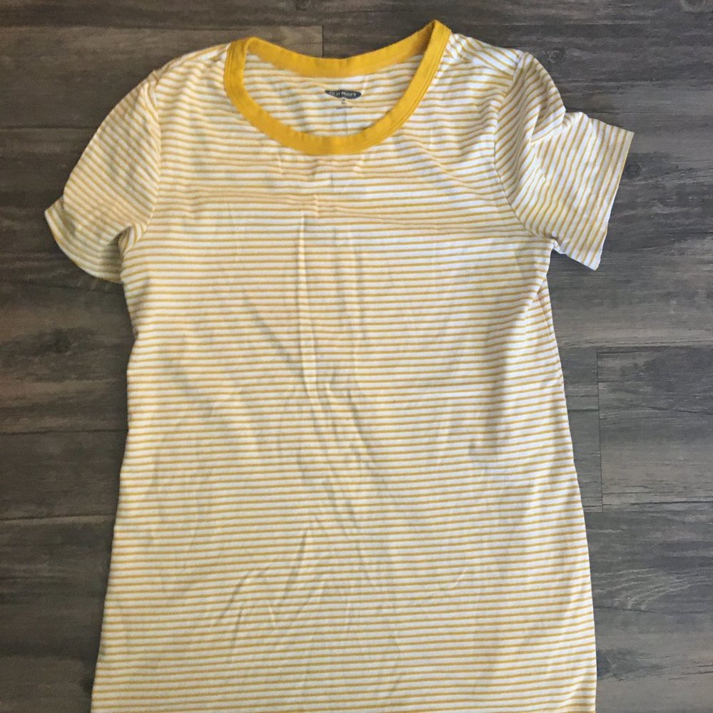 Old Navy Yellow and White Striped T-Shirt